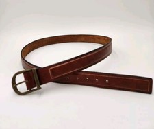BUXTON Belt Brown Oil Tanned Harness Leather 1-1/8" Men's Size 36 Made In USA