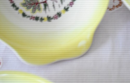 Vintage Salem Grant Crest COUNTRY CHARM Yellow 6 1/2" Lug Handle Bowls ~Setof4 - Picture 9 of 19
