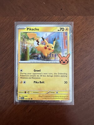 Pokemon TCG Trick Or Trade Pikachu 018/091 Cosmo Holo Rare 2024 Mint