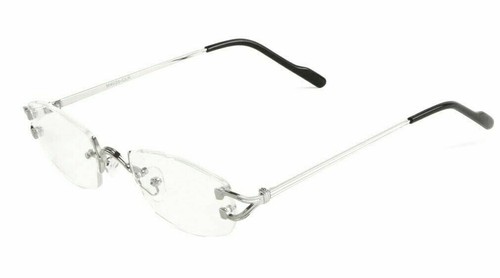 SAVANT SLIM RIMLESS GEOMETRIC OVAL SMALL SUNGLASSES CLASSIC CASUAL LUXURY VTG - Picture 3 of 11
