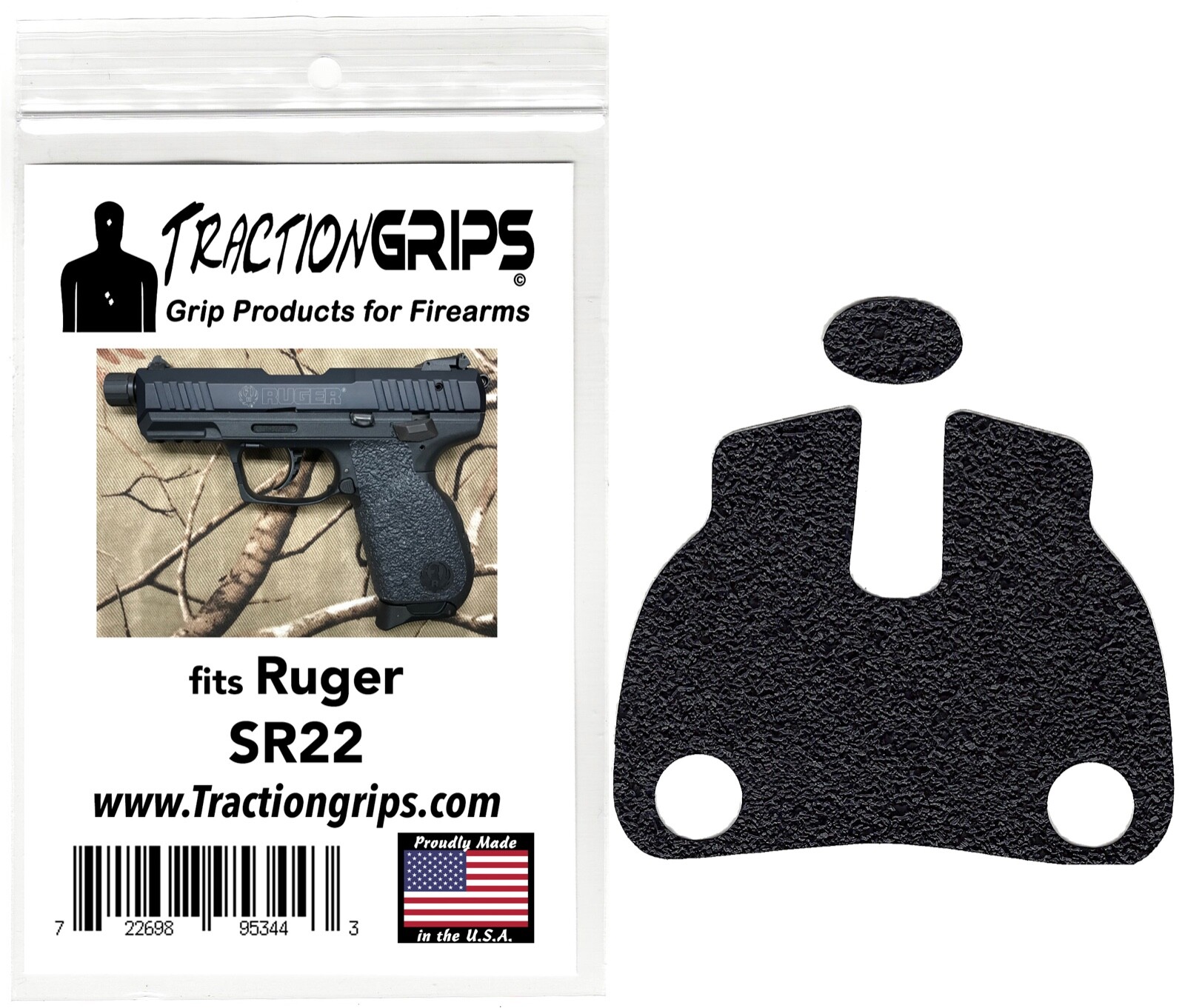 Tractiongrips Rubber Grip Tape Overlay for Ruger Sr22 / Sr22 Pistol