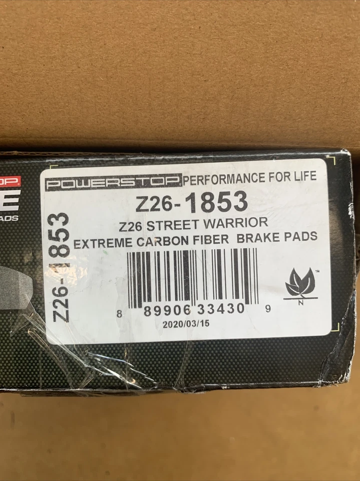 Power Stop Z26-1853 前碳纤维制动垫适用于 2017 - 2019 年福特野马 — 第 3/4 张图片