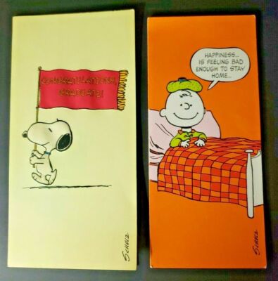 VTG Hallmark Cards Peanuts Snoopy Congrats &Charlie Brown