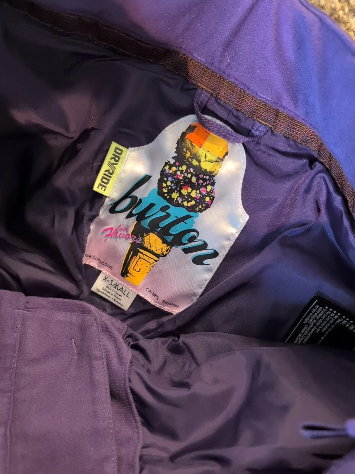 burton dry ride cool flavors ski snow snowboarding pants