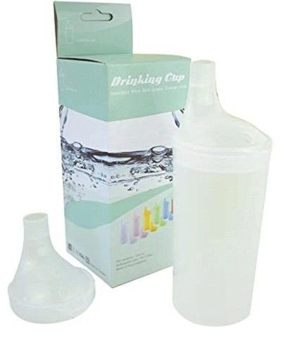 Mobiclinic vaso pico plástico blanco 2 tapas vaso beber - Imagen 7 de 12