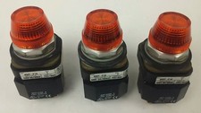 ALLEN BRADLEY 800T-PT16 SER. N, PUSH BUTTON LIGHT, 120V 50/60HZ, (LOT OF 3)