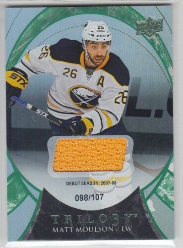2015-16 UD TRILOGY MATT MOULSON JERSEY /107 GAME USED #12 Debut Foil Green Sabre - Picture 1 of 1