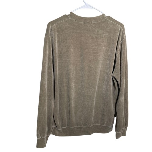 Christian Dior Sweatshirt Men's Large Vintage 80s Velvet Pullover Sweater Brown - Picture 3 of 8