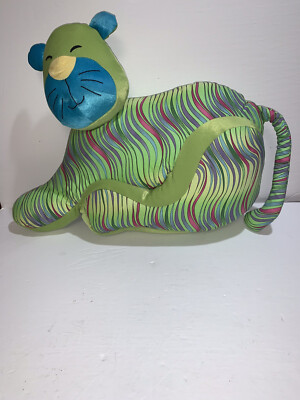 Pier 1 Imports Accent Pillow Big Colorful Kitty Cat 22'' Plush Stuffed Animal