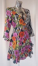 Women's Ladies Frill Hi-Low Zebra floral Print Summer Wrap Midi Dress