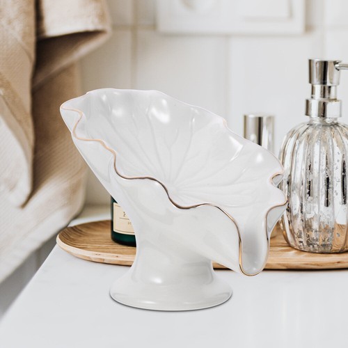 Bathroom Decorative Soap Holder Countertop Ceramic Soap Tray Wear-resistant - Picture 7 of 12