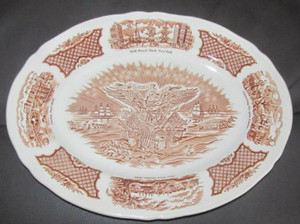 Fair Winds Copper English Transferware Oval Platter Alfred Meakin Discontinued