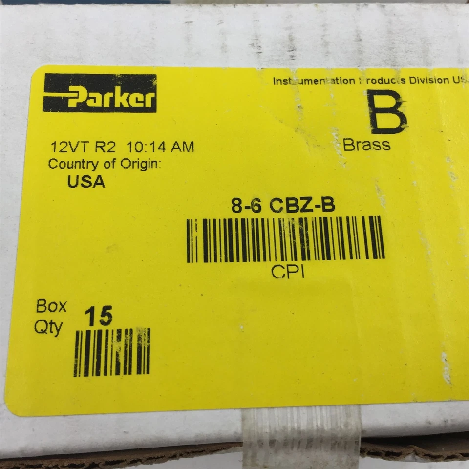 (15) Parker 8-6 CBZ-B Brass 90 Degree 1/2" Tube to 3/8" MNPT- Box of 15 - Image 3 of 4