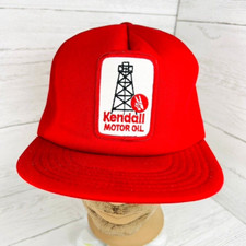 Vintage Kendall Motor Oil Truckers Hat Cap Foam Snap Back 1980 Oil Well Red