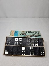 Vintage 1970 Wooden Dragon Dominoes Double 9 - 54 Milton Bradley