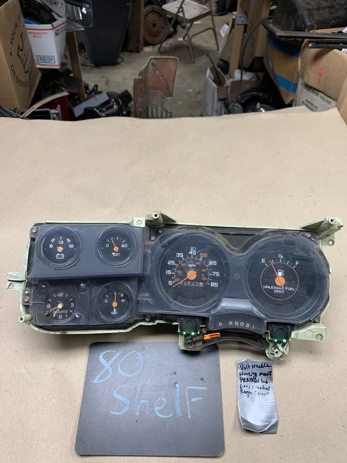 1981 1987 k10 GAUGE INSTRUMENT CLUSTER GAUGES W/ CLOCK 81 82 83 87 86