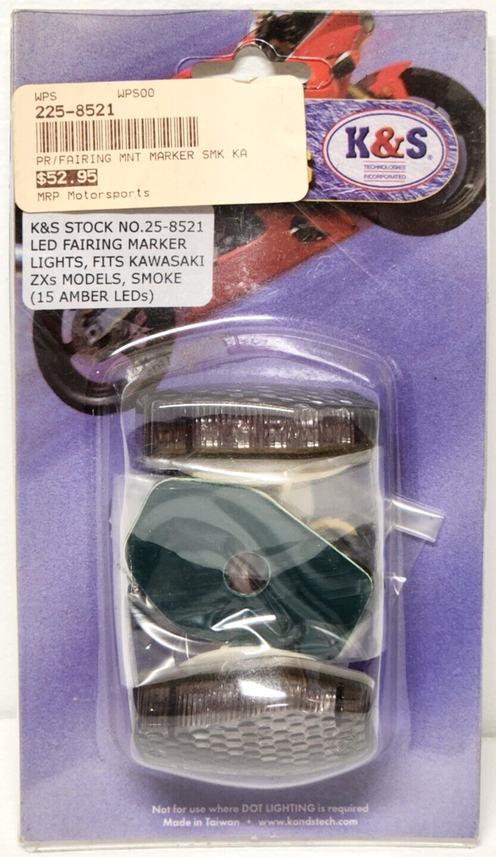 K&S Flush Mount Turn Signals Tinted for Some Kawasaki Models 25