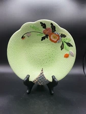 Vnt Melba Ware Green Floral Bowl M Ware And Sons Ltd 1940 Hand-painted Poppies