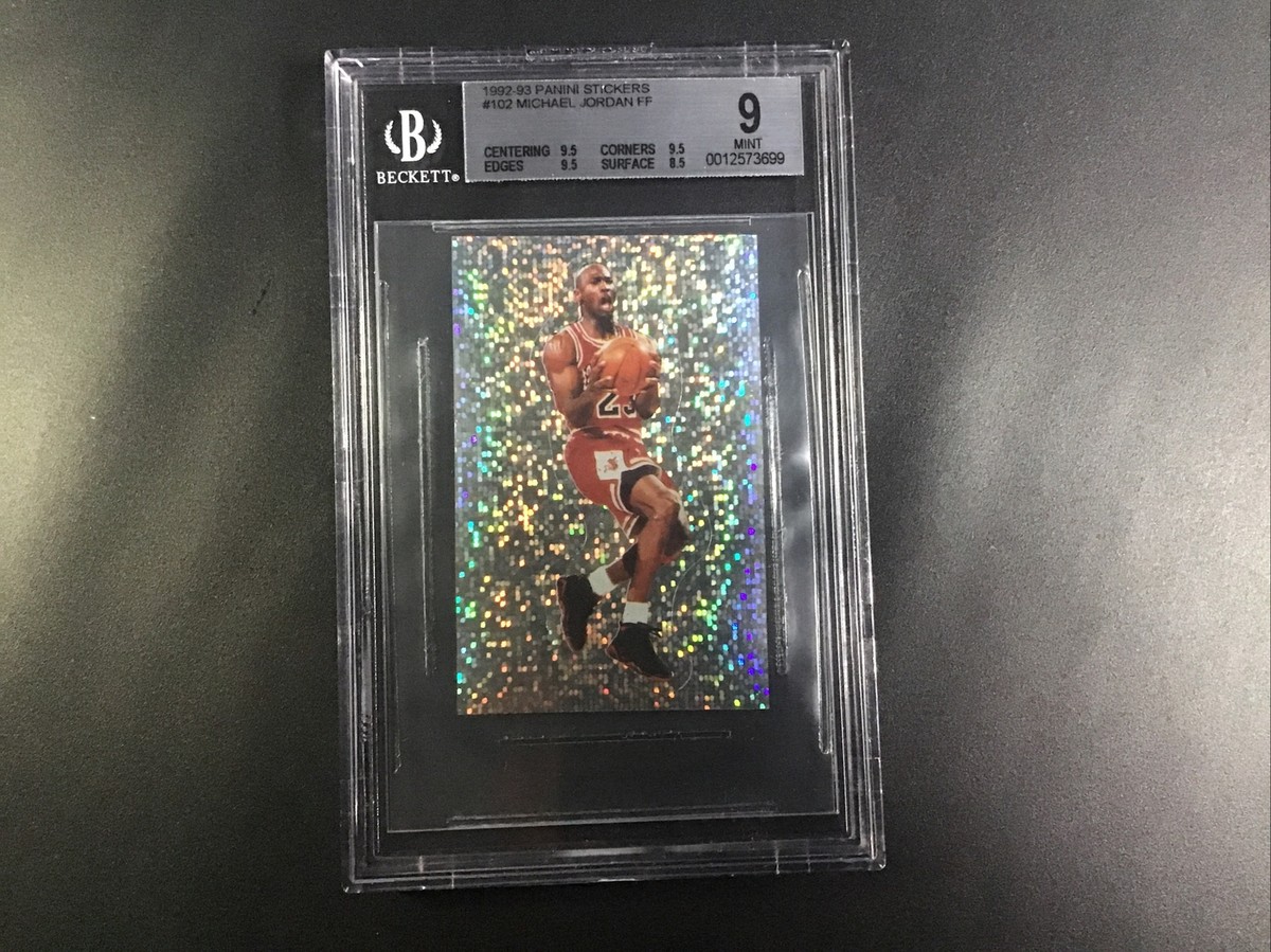 MICHAEL JORDAN 1992-93 PANINI FOIL STICKER #102 MICHAEL MICHAEL JORDAN 1992-93 PANINI FOIL STICKER #102 MICHAEL