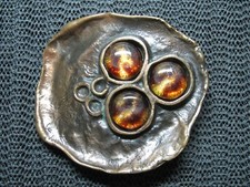 ABSTRACT BRUTALIST COPPER GLASS HIPPIE BELT BUCKLE VINTAGE RARE HAND MADE 