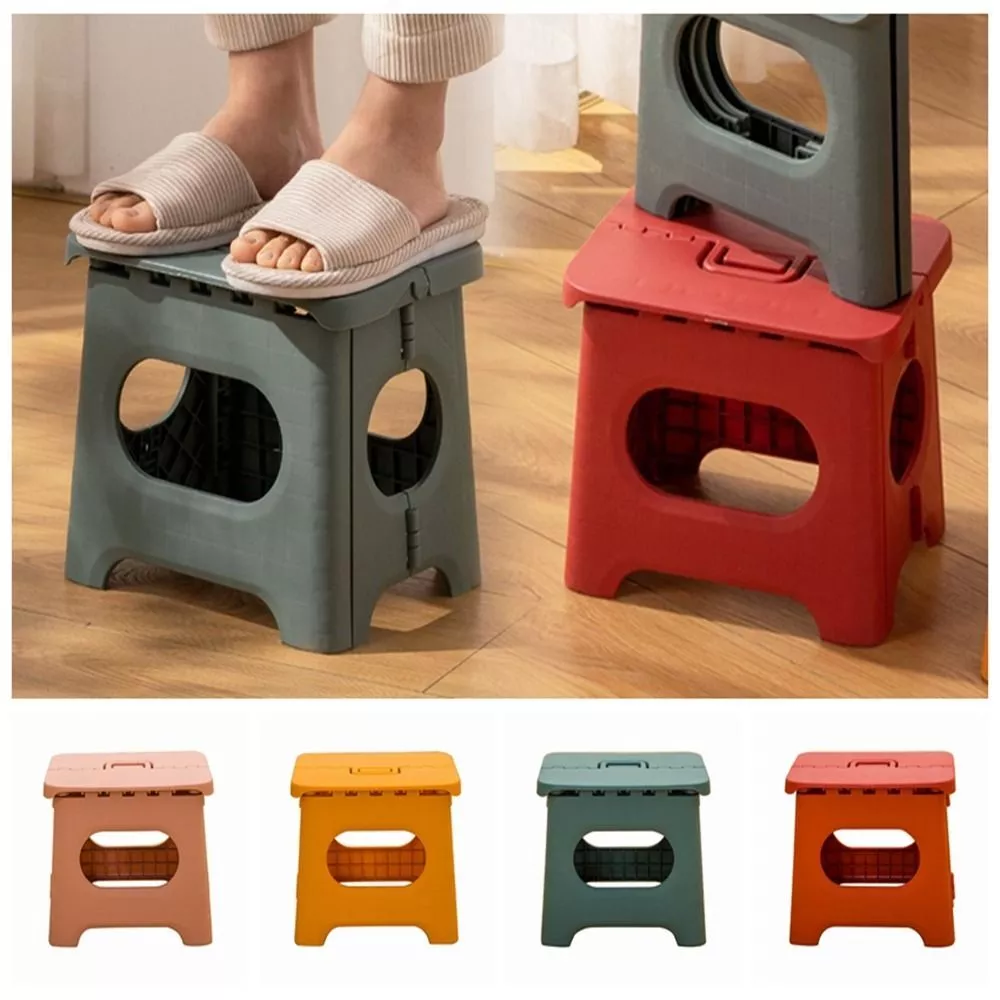 1x Portable Folding Step Stool Plastic Foldable Chair Store Flat