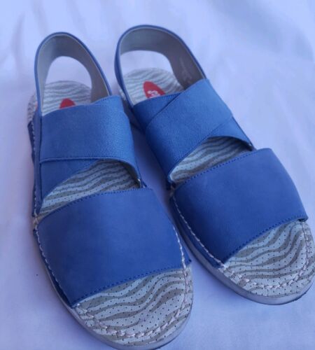 Softinos Sandal Fly London Tin Slingback Crossband Women Size 39 US 8-8.5 Blue - Picture 2 of 10