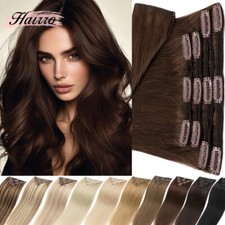CLEARANCE Clip In Human Hair Extensions Thick Remy Full Head Double Weft Drawn