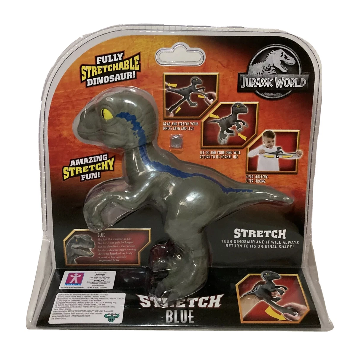 Heroes of Goo Jit Zu Jurassic World VELOCIRAPTOR BLUE Dinosaur