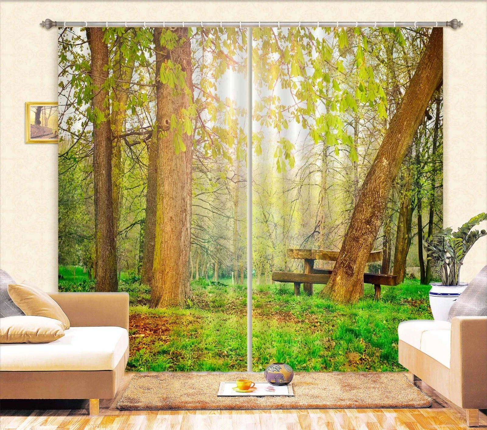 3D Sunshine Tree ZHUA1743 Blockout Photo Curtain Fabric Window Zoe