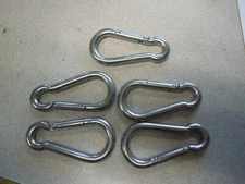 316 STAINLESS STEEL 5/16" X 2-3/8" INTERLOCKING SPRING SNAP Lot of 5