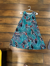 Loft Outlet Charcoal Gray Floral Sleeveless Casual Dress in Womens Small