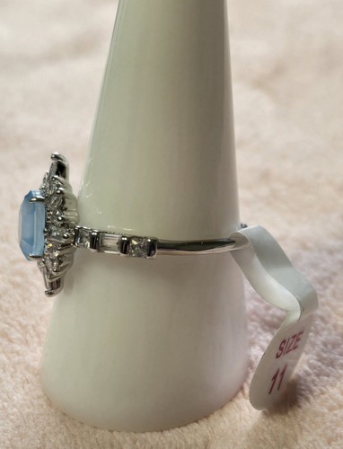 Bomb Party RBP5941 Size 11 'Obsessed With Her ' Lab Created Baby Blue Quartz ๐ - Picture 4 of 6