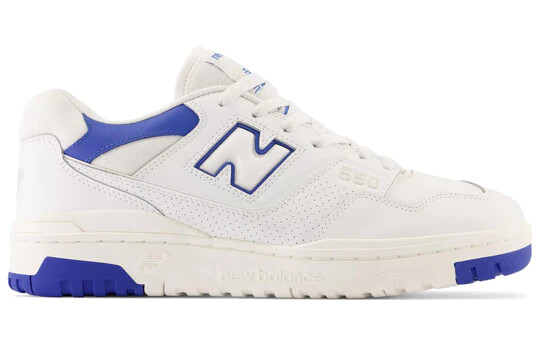Кроссовки New Balance 550 белые кобальтовые синие ретро OG BB550SWC мужские размеры