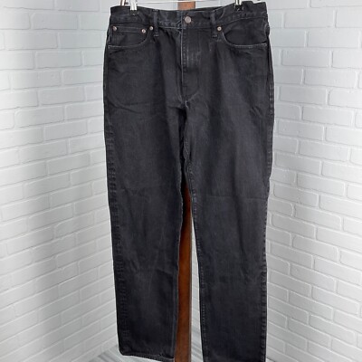 J Crew Jeans Mens 34Wx34L Black Classic Straight Leg Denim Cotton Mid Rise  - Main Image