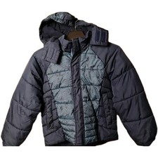 Arizona Jeans Puffer Coat Kids Size 8 Navy. Hood. Full Zip.