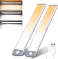 Under Cabinet Lights, Dimmable 60 LED Motion Sensor Light Indoor 2 Pack- Wireles