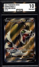 2021 Pokemon SWSH SANDACONDA V Chilling Reign #175 Graded PXG 10 Gem Mint