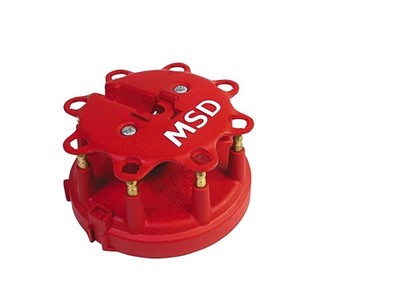 MSD 8408, Male/HEI, RED, clamp down style distributor cap, EACH