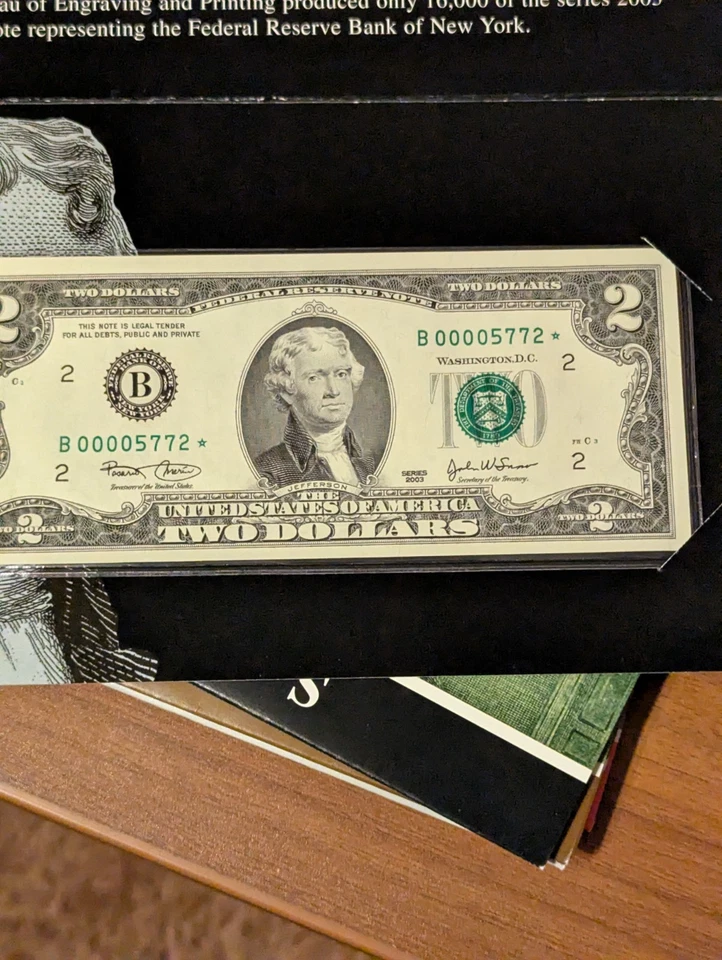 2003 BEP $2 Star Note District Set All Low Serial Numbers - Image 2 of 4