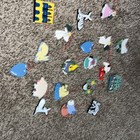 Vintage Hand Painted Wooden Christmas 3" Ornaments Double Sided Lot of 20 — photo 2