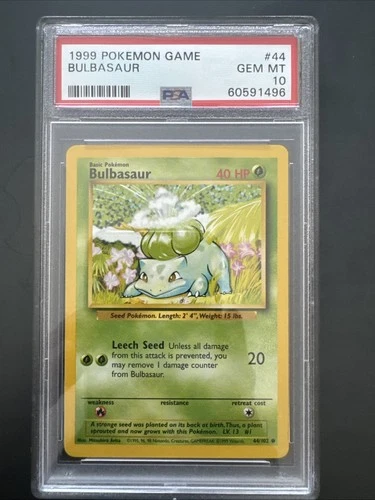 1999 Pokémon Game Bulbasaur Gem Mt 10