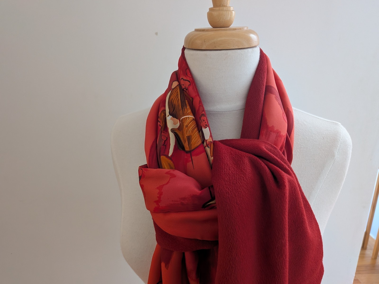 HERMES scarf, rectangular, double layered angora … - image 7