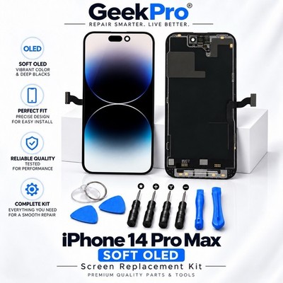 For iPhone 14 Pro Max Soft OLED Display Touch Screen Digitizer Glass Replacement