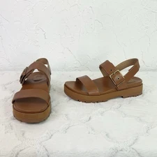 Vionic Torrance Brown Platform Lug Sandal Size 9