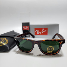 Ray-Ban RB2140 Wayfarer Classic Sunglasses Tortoise Frame Green Glass Lens 50 mm