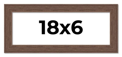 18x6 Frame Brown Barnwood Picture Frame Modern Photo Frame UV Acrylic, Acid Free