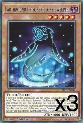 3X Yugioh Earthbound Prisoner Stone Sweeper PHRE-EN044 Rare 1st Edition NM