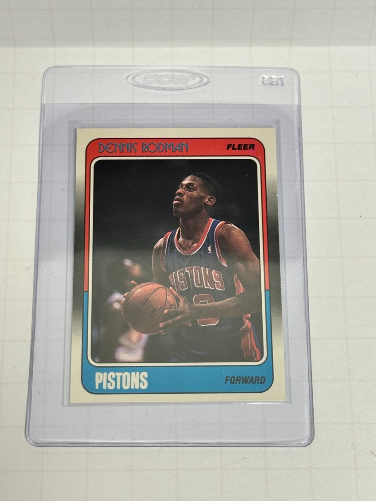1988-89 Fleer - Dennis Rodman #43 (RC) Rookie RC Pistons HOF NM