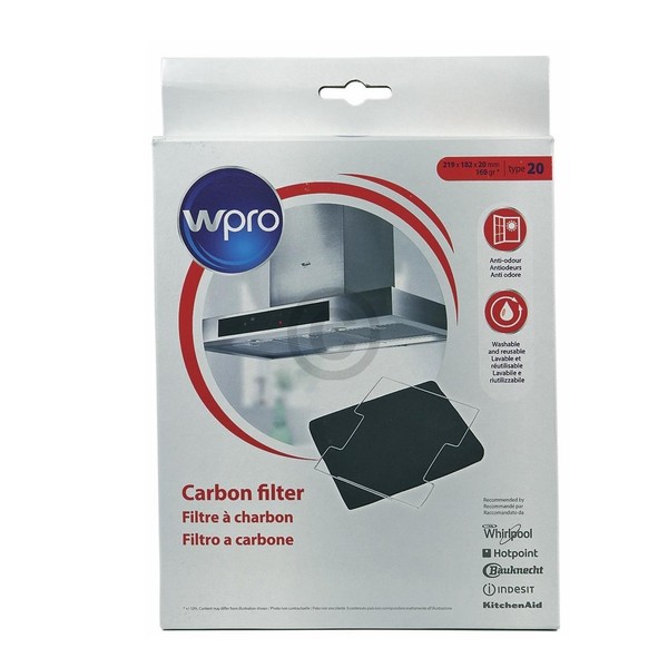 Wpro Aktivkohlefilter FüR Dunstabzugshauben CFW020B, Typ 20 - Nr.: 480181700586-image