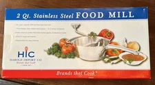 HIC Harold Import Co Stainless Steel 2 qt. FOOD MILL NICE! Jam Sauce Baby Food